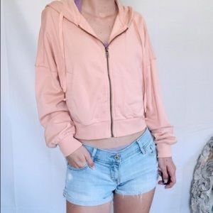 Young, Fabulous, and Broke Peach/ Pink Zip Up